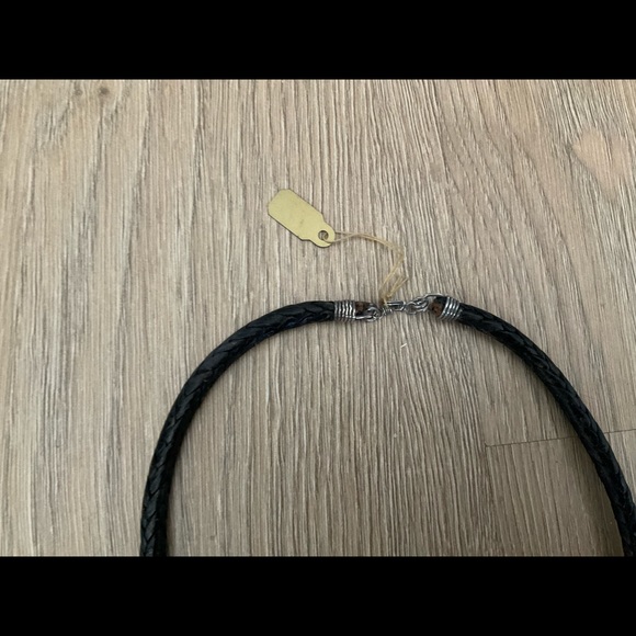 One of a kind,silver and green torques necklace, special string tecnique - Picture 3 of 3